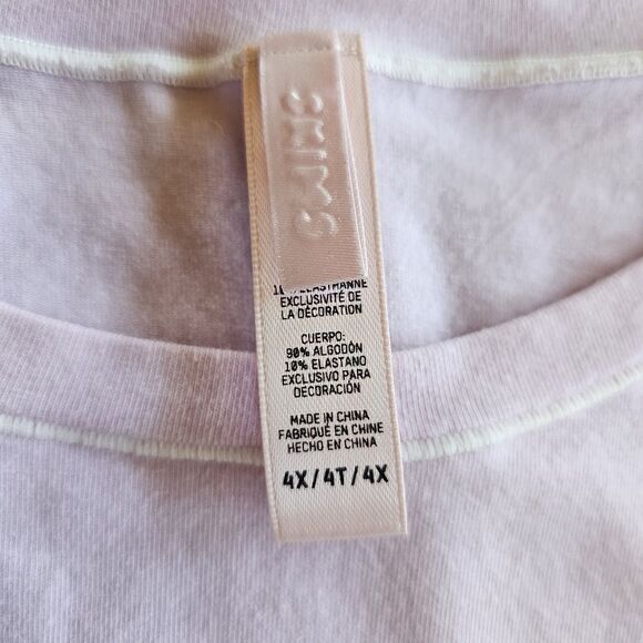 SKIMS Cotton Jersey "Out of Sight, In My Mind" Embroidered T-Shirt Baby Pink 4X - Picture 4 of 6